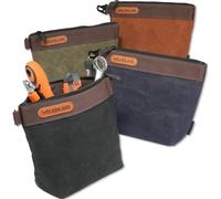 WELKINLAND Lot de 4 pochettes à outils en toile cirée, 25,4 cm avec fermeture éclair
