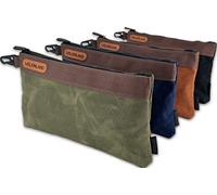 WELKINLAND Pochette à outils en toile robuste - Lot de 4, Pochette à outils en toile cirée de 30,5 cm avec fermeture éclair