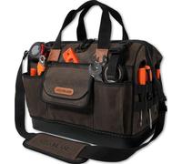 WELKINLAND sac en toile cirée robuste, sac à outils électrique 40,6 cm, fond rigide, ouverture grande, CVC