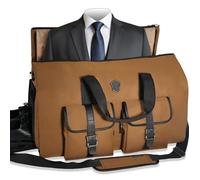 WELKINLAND Sacs de sport 48H pour voyage, sac à vêtements à 10 poches, 3 sacs de voyage, sac de voyage 2 en 1 pour demi-journée, sac à vêtements convertible, sac à vêtements à bord, marron/noir, 62L,