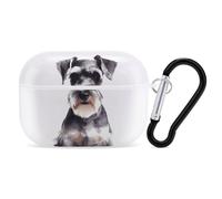 Well-Behaved - Coque Schnauzer AirPods Pro 2, coque de protection rigide antichoc pour homme et femme, compatible avec coque Airpod Pro 2e/1ère génération, avec porte-clés - Blanc