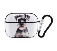 Well-Behaved - Coque Schnauzer AirPods Pro 2, coque de protection rigide antichoc pour homme et femme, compatible avec coque Airpod Pro 2e/1ère génération avec porte-clés - Noir