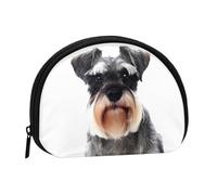 Well-Behaved Mini porte-monnaie à fermeture éclair en forme de chien avec impression intégrale, tissu polyester durable, pochette compacte pour pièces de monnaie, clés