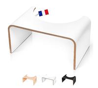 Well Care Tabouret de Toilette Physiologique en Bois Blanc - Fabriqué en France - Marche Pied WC pour Adulte - Petit Banc Repose Pied pour Adopter la Position Squatty Anti Constipation