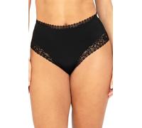 WELL - Culotte Taille Haute Allure L'Élégante - Légèrement Galbante, Finitions Dentelle - Polyamide et Elasthanne, Gousset 100% Coton - Maintien Léger et Confortable - Blanc - Taille 44