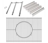 WELL GRILL 7636 Flavorizer Bars & Brûleur en acier inoxydable et grille de cuisson de 44,5 cm avec grille de cuisson ronde intégrée pour barbecue à gaz Weber Spirit I & II E/S 310, 320, 330 Serie
