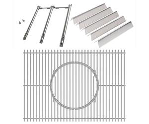 WELL GRILL 7636 Flavorizer Bars & Brûleur en acier inoxydable et grille de cuisson de 44,5 cm avec grille de cuisson ronde intégrée pour barbecue à gaz Weber Spirit I & II E/S 310, 320, 330 Serie