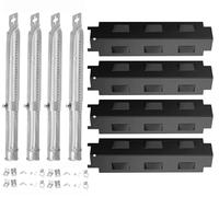 WELL GRILL Brûleur universel en acier inoxydable et distributeur de flamme pour Landmann, Tepro, Barbecook et la plupart des barbecues à gaz, couvercle de brûleur de 37 cm et tuyaux de brûleur