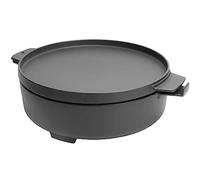 WELL GRILL Duo Dutch Oven Set d'accessoires pour barbecue Weber 47 cm et 57 cm Kettle au charbon de bois, cocotte en fonte 2 en 1, pour système gourmet Weber BBQ et la plupart des barbecues à gaz,