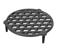 WELL GRILL Grille de cuisson ronde en fonte avec 3 pieds pour four néerlandais de 4,5 QT, poêle à fusée, Ø 22 cm, plaque de cuisson empilable pour l'extérieur et l'intérieur, accessoires de four