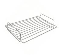 WELL GRILL Grille de cuisson universelle en acier inoxydable 32 x 23 cm pour tous les barbecues à gaz/four/barbecue électrique, grille de cuisson double face, support de poulet, support pour épargne