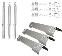 WELL GRILL Lot de 3 couvercles de brûleur et brûleur en acier inoxydable de 40,2 cm pour Rösle Videro G3, G3-S, G3-S Nero, Vario+, répartiteur de flamme, tuyau d'allumage piézoélectrique pour barbecue