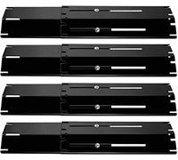 WELL GRILL Lot de 4 plaques chauffantes universelles pour barbecue - Bouclier thermique en acier porcelaine - Longueur réglable - Extensible de 29,8 cm à 53,3 cm de long