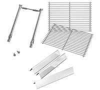 WELL GRILL Pièces de rechange en acier inoxydable pour barbecue à gaz Weber Spirit I & II 200 Series, Spirit E210 S210 E220 S220, couvercle de brûleur 7635 et brûleur 69785 et grille 7637