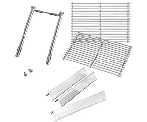 WELL GRILL Pièces de rechange en acier inoxydable pour barbecue à gaz Weber Spirit I & II 200 Series, Spirit E210 S210 E220 S220, couvercle de brûleur 7635 et brûleur 69785 et grille 7637