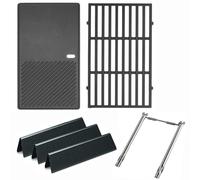 WELL GRILL Pièces de rechange pour Weber Spirit 200 Series, rails d'arômes 7635 et brûleur en acier inoxydable et grille de cuisson en fonte 44,5 cm 7637 Accessoires pour barbecue à gaz Spirit I & II