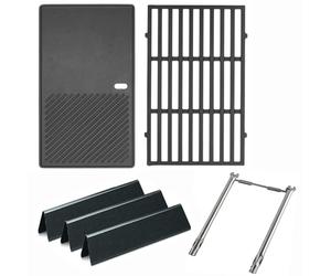 WELL GRILL Pièces de rechange pour Weber Spirit 200 Series, rails d'arômes 7635 et brûleur en acier inoxydable et grille de cuisson en fonte 44,5 cm 7637 Accessoires pour barbecue à gaz Spirit I & II