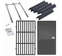 WELL GRILL Pièces de rechange pour Weber Spirit I & II E/S 310 320 330 Serie, 7636 Flavorizer Bars & 69787 brûleur en acier inoxydable & grille et plaque de cuisson de 44,5 cm pour barbecue à gaz