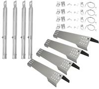 WELL GRILL Rösle Lot de 4 couvercles de brûleur et brûleur à gaz pour barbecue Rösle Videro G4-S, G4-S Nero, Vario+, 40,2 cm, en acier inoxydable, répartiteur de flamme, allumeur piézoélectrique pour