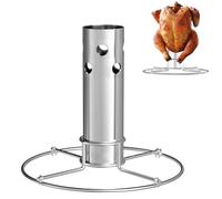 WELL GRILL Rôtissoire à poulet en acier inoxydable - Boîte à bière - Grille à poulet avec récipient aromatique amovible - Support pour poulet - Support pour la plupart des barbecues à gaz et four