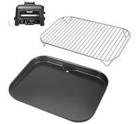 WELL GRILL XSKGRDPLTEU, CB350EU Plaque de cuisson plate et grille de cuisson pour Ninja Woodfire OG701EU, en acier inoxydable, accessoire pour barbecue électrique Ninja Wood Fire