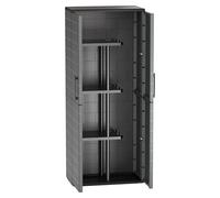 Well Home Armoire pour balais 68 x 37 x 163 cm en polypropylène recyclable, équipée de charnières en acier et d'étagères réglables