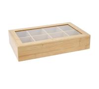 Well Home Boîte à thé en bambou avec 8 compartiments Aspect naturel