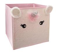 WELL HOME - Boîte de rangement enfant 'Licorne' rose - 29 x 39,5 x 29 cm