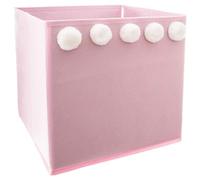 Well Home Boîte de rangement pour enfant avec pompons Rose 29 x 29 x 29 cm