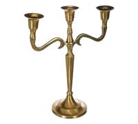 Well Home Bougeoir en Métal Plaqué Or 3 Têtes