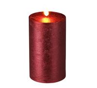 Well Home Bougie LED en Cire avec minuteur Rouge métallisé Ø7,5 x 12,5 cm