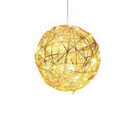 Well Home Boule de Noël Lumineuse Couleur Or Champagne avec 40 lumières LED Blanc Chaud Ø 25 cm
