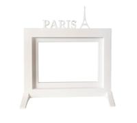 Well Home Cadre photo de table ou mural Motif Paris Blanc 24 x 22,5 x 1,5 cm
