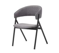 Well Home Chaise « Angie » Noire et Grise - Design Contemporain - Facile d'entretien et d'entretien - 58 x 56 x 74 cm