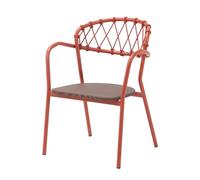 Well Home Chaise d'extérieur 'Esso' Beige et Orange en Aluminium léger et résistant - Design Moderne et Fonctionnel - 60 x 80 x 105 cm