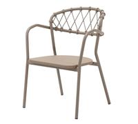 Well Home Chaise d'extérieur 'Esso' Cappuccino en Aluminium léger et résistant - Design Moderne et Fonctionnel - 60 x 80 x 105 cm