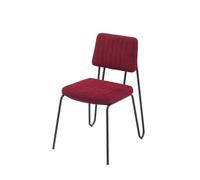 Well Home Chaise en Toile Grenat et Noir Design Minimaliste et Polyvalent 55 x 60 x 95 cm