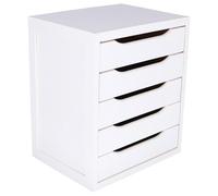 Well Home - Commode à 5 tiroirs Blanche 39 x 30 x 45 cm