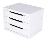 Well Home - Commode en bois avec 3 tiroirs, couleur blanche