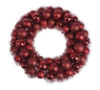Well Home Couronne de Noël avec 56 Boules Rouges de Ø39 cm Couleurs Assorties Guirlande de Noël Originale et élégante