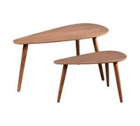 Well Home Ensemble de 2 tables d’appoint en forme de goutte, élégante et fonctionnelle de couleur noyer foncé