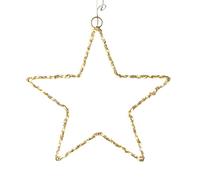 Well Home Étoile Lumineuse en métal doré avec 120 lumières LED 30 x 0,5 x 30 cm