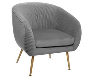WELL HOME - Fauteuil en velours gris « Solaro »