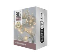 Well Home Guirlande avec 80 lumières LED blanc chaud avec câble transparent