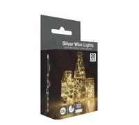 Well Home Guirlande Silverwire avec 20 micro LED Blanc chaud avec minuterie