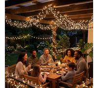 Well Home Guirlande Super Cluster de 3216 lumières LED blanc extra chaud de 8 m avec minuterie et 8 fonctions