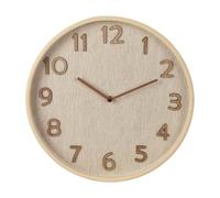 Well Home Horloge Murale en Bois Aspect Moderne Couleur Marron Clair Ø38 x 5 cm