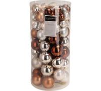 Well Home Lot de 100 Boules de Noël ambrées en Tube Pet avec différents Motifs et Finitions