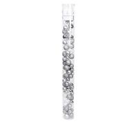 Well Home Lot de 100 Boules de Noël argentées en Tube de différentes Finitions et Tailles