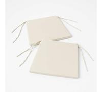 Well Home Lot de 2 Coussins pour chaises Couleur écru avec nœuds 40 x 40 cm